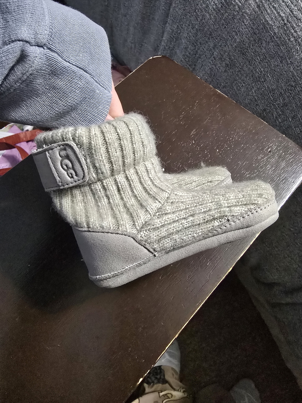 UGG Toddler Gray Knit Booties
